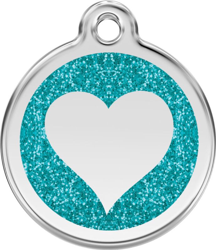 ID-brikke med Glitter - Hjerte