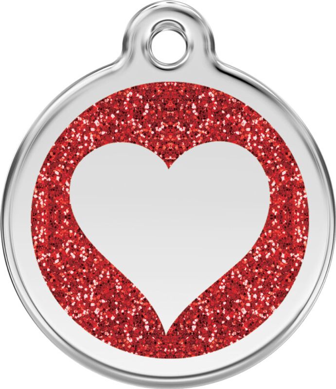 ID-brikke med Glitter - Hjerte