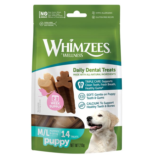 Hovedbilde Whimzees Puppy Medium / Large, 14 stk