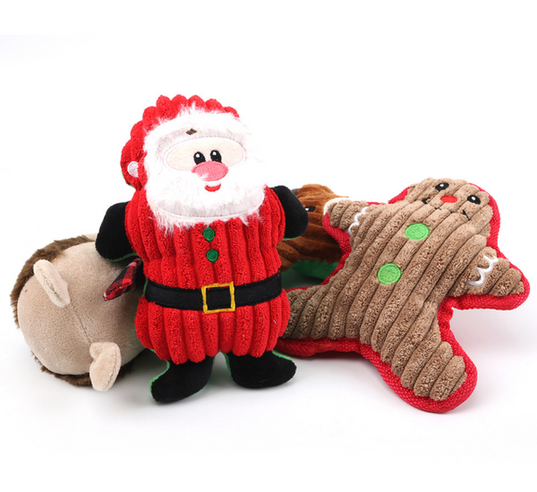Hovedbilde Fine juleleker til hund i myk plysj med pip