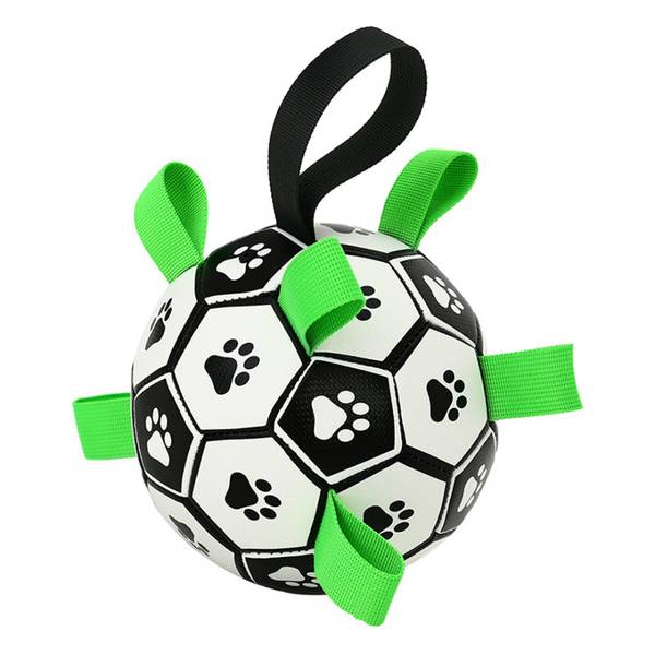 Bilde av Oppblåsbar fotball til hund - solid, spretten ball for aktiv lek og trening, Ø: 15 cm