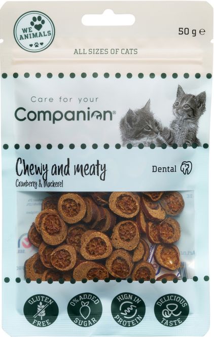 Hovedbilde Chewy & meaty snack til katt med makrell og tranebær