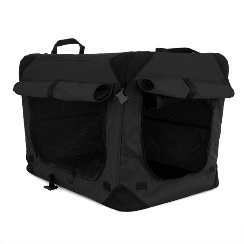  70cm L Sort canvas hundebur