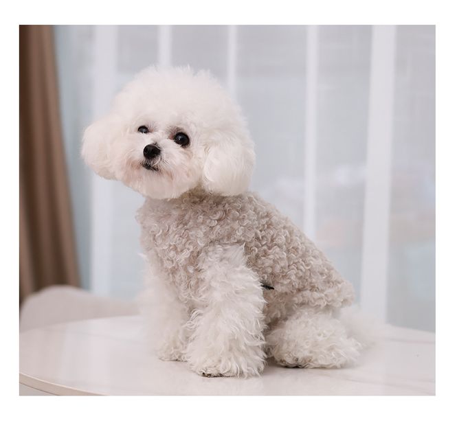 Hovedbilde Lys beige fuskepels hundevest 