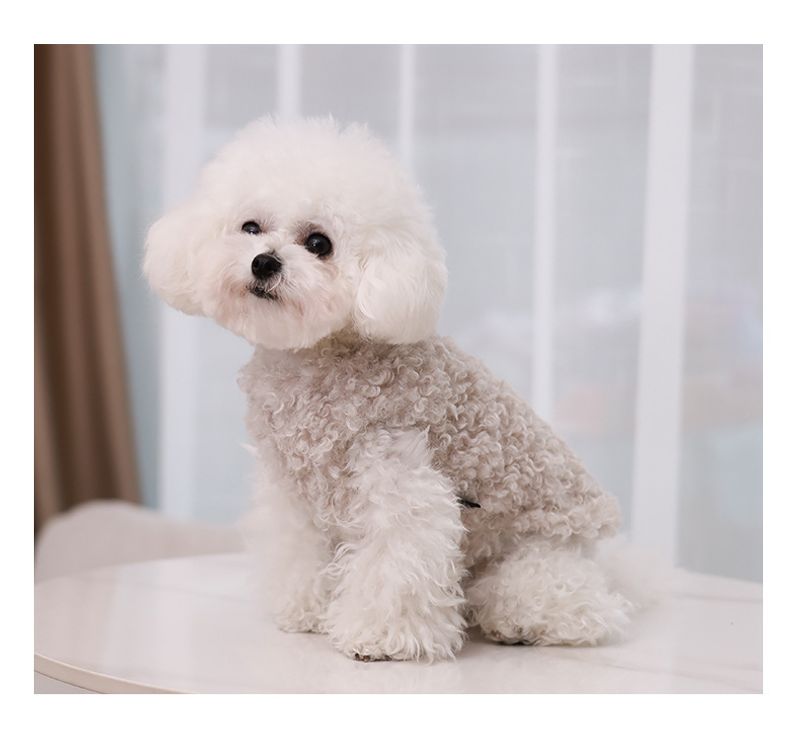 Lys beige fuskepels hundevest 