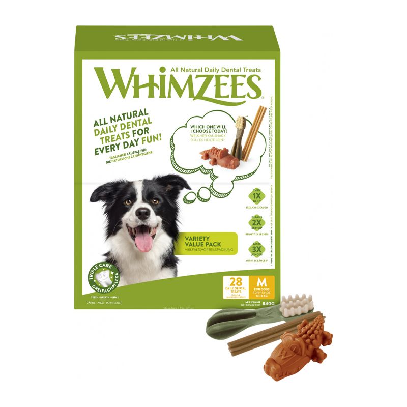 Whimzees Variety Box Medium - 28 tygg til hund