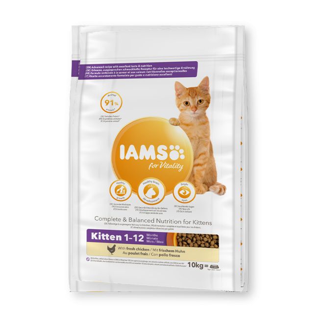 Hovedbilde IAMS CAT Vitality Kitten & Junior kylling 10kg