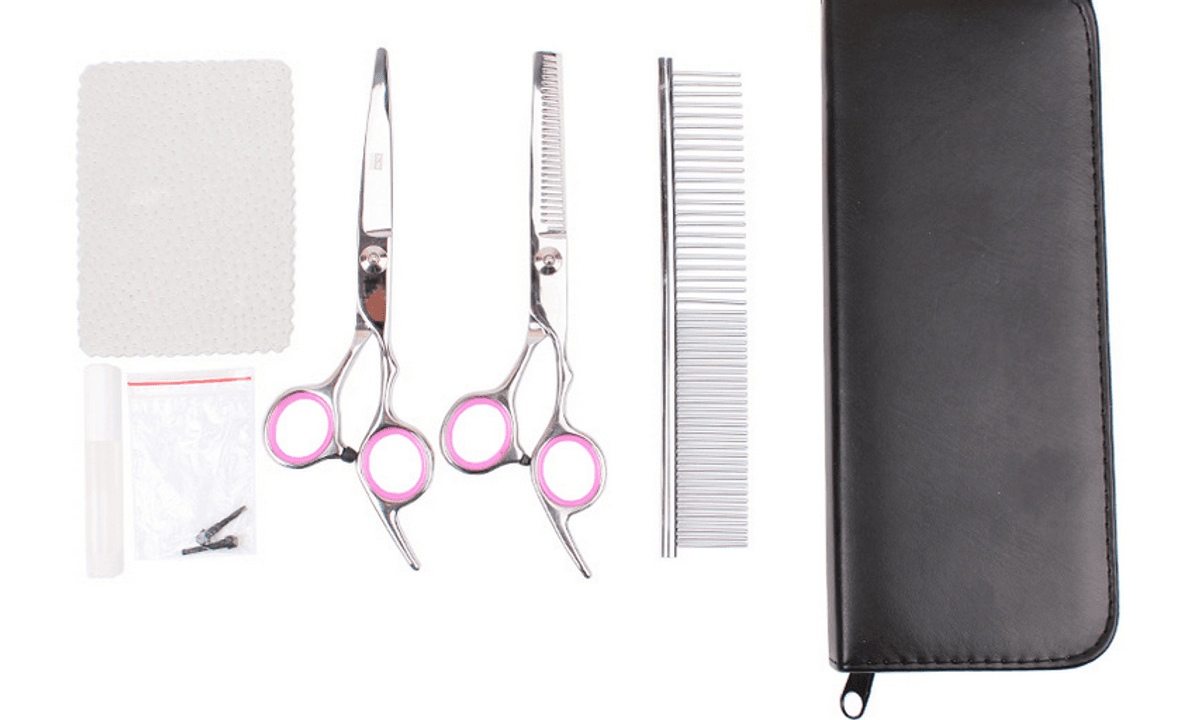 Pelsklippesett til hund - pelsstell og pelsklipp med 2 sakser