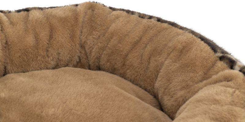 Leo brun plysj donut katt- og hundeseng 50cm