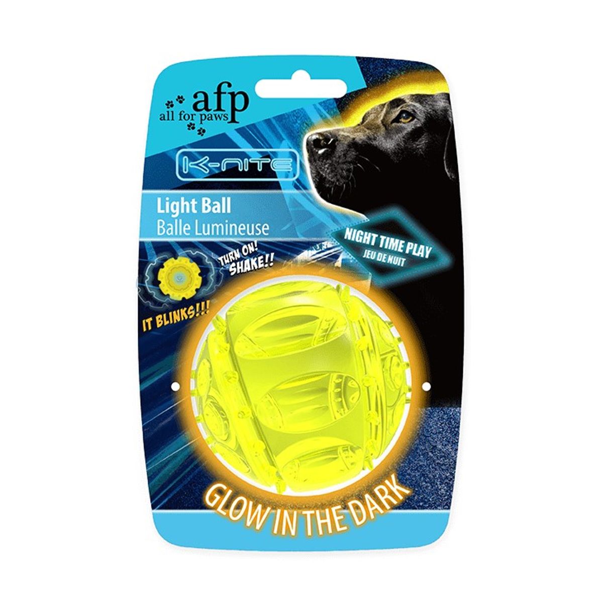 Flashing ball hundeleke 7,5cm