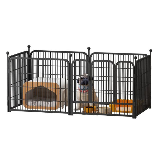 Hovedbilde Solid hundegård i sort metall 160x80x80 cm