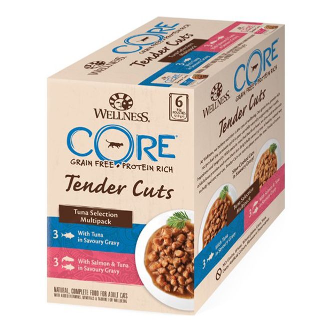 Hovedbilde CORE Tender Cuts Tuna Selection Multipack våtfôr til katt 6pk