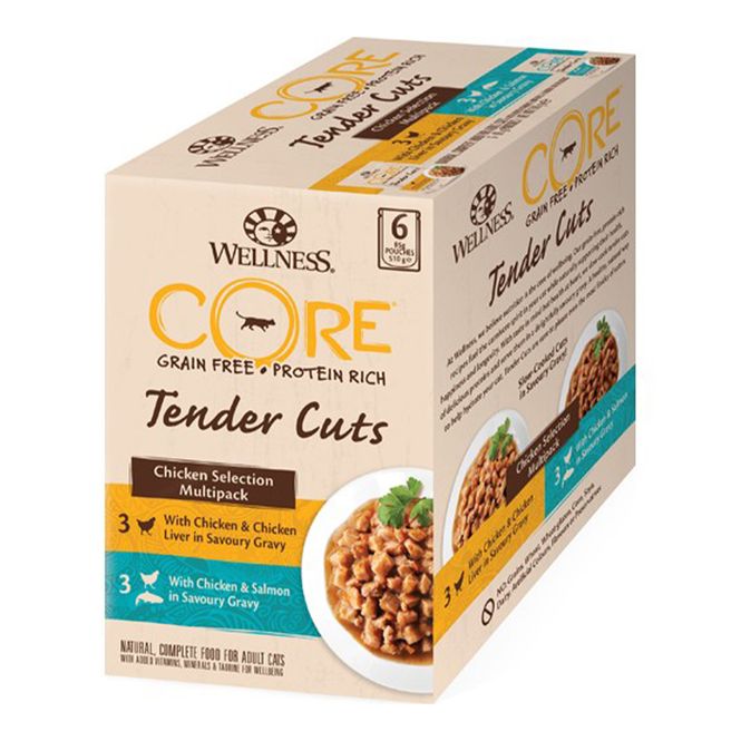 Hovedbilde CORE Tender Cuts Chicken Selection Multipack våtfôr til katt 6pk