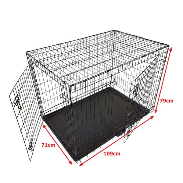 Hovedbilde X-Large sammenleggbart stålbur til hund (109x71x79cm)