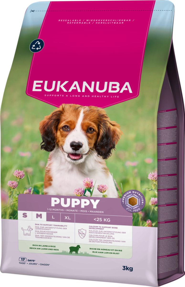 Eukanuba Puppy Small/medium Breed Lam & Ris 3kg