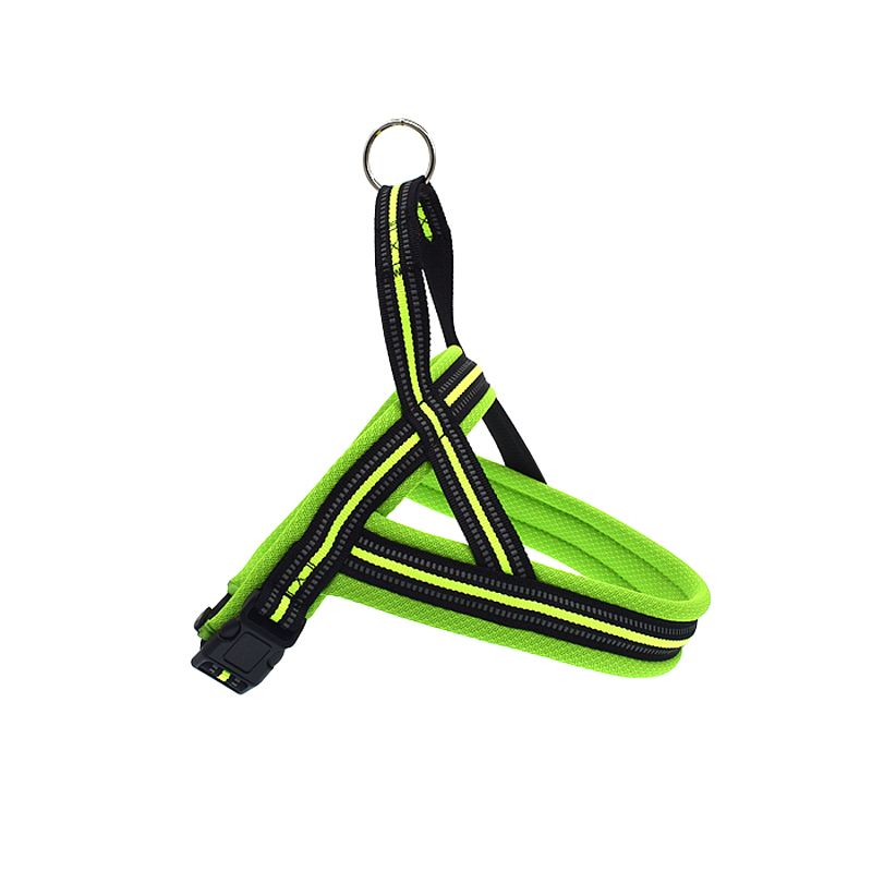 Neon hundesele med refleks og padding