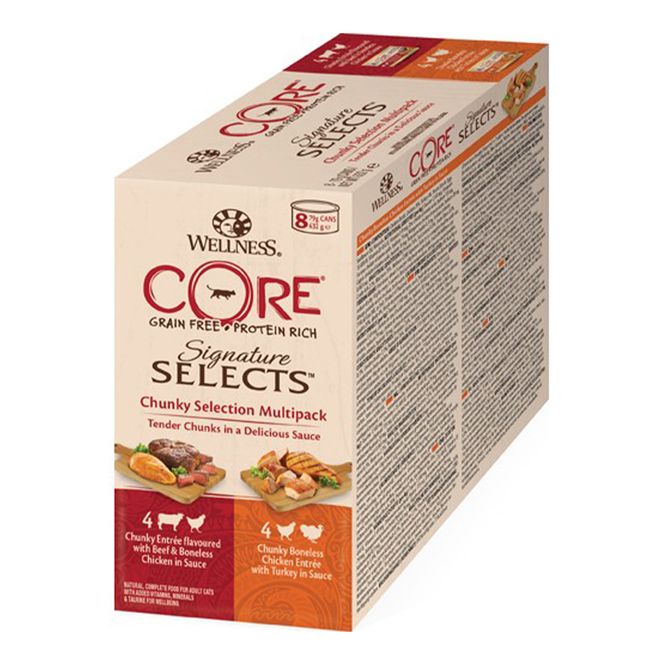 Hovedbilde CORE Chunky Selection Multipack våtfôr til katt 8pk
