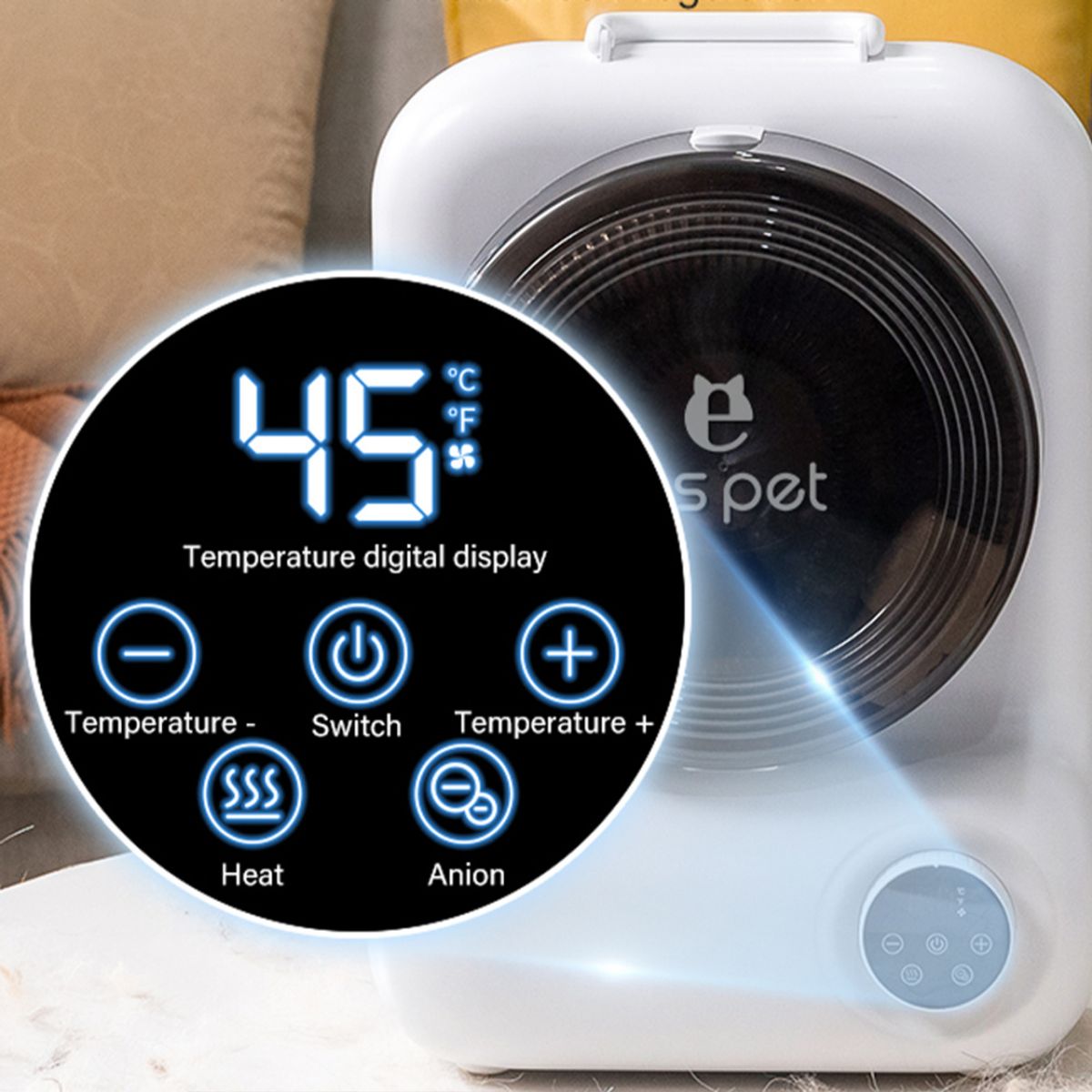 ELS PET 5-i-1 Pelsstellmaskin – klipping, børsting, hårfjerning, blåsing og sug i én maskin