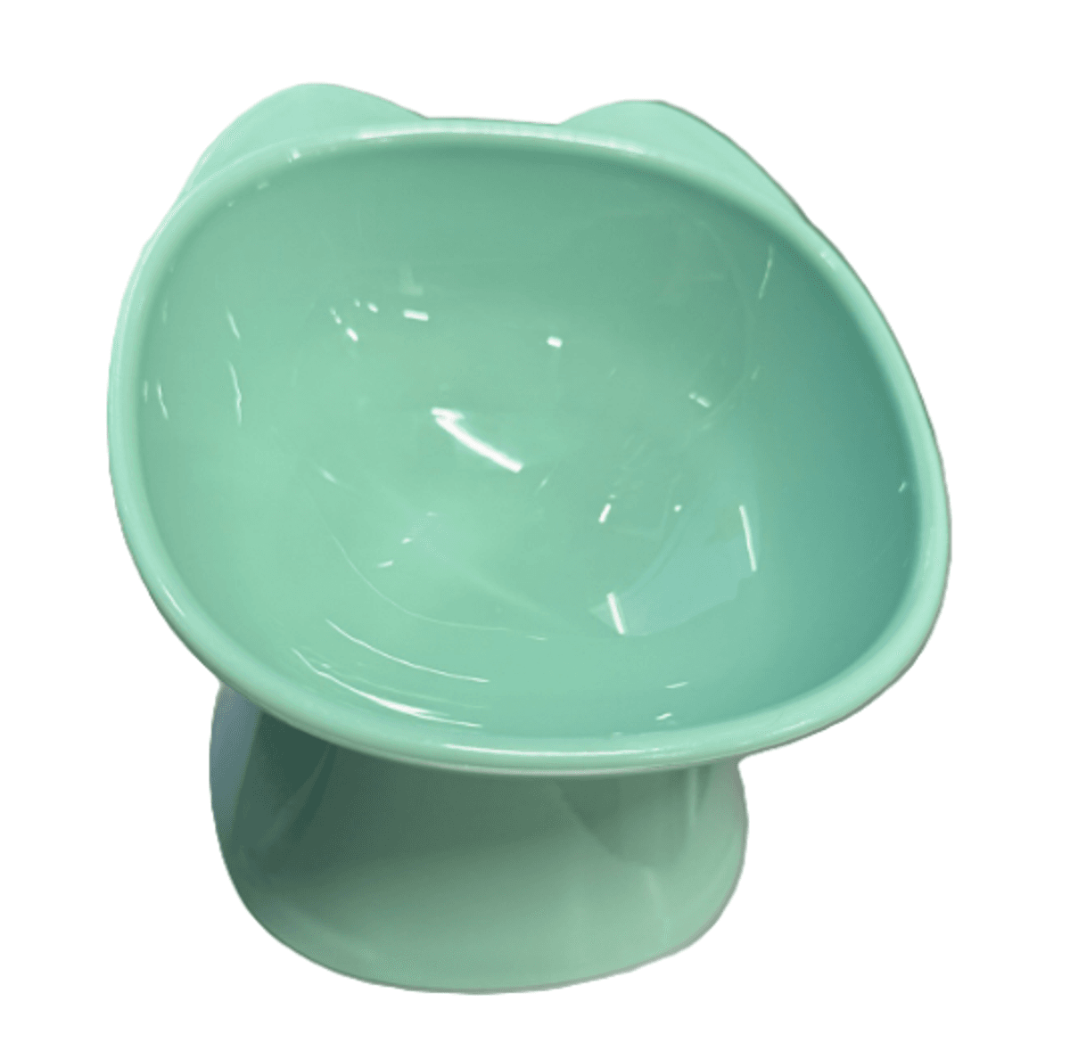 Grønn ergonomisk opphøyet designskål til katt