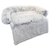 Hovedbilde Lys Grå fluffy hundeseng til sofa, seng, bil og gulv - Seng til hund og katt