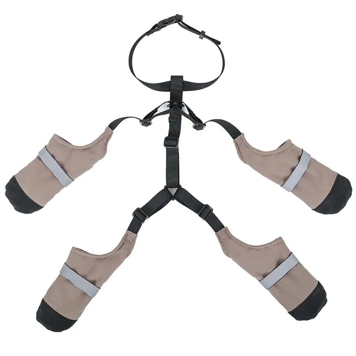 Beige forede potesko som holder seg på plass - 4pk med holder