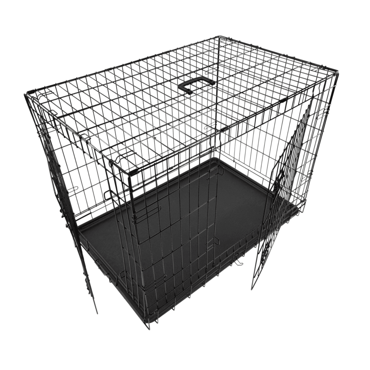 Large sammenleggbart stålbur til hund (93x62x69cm)