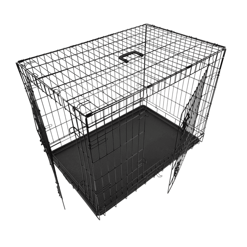 Large sammenleggbart stålbur til hund (93x62x69cm)