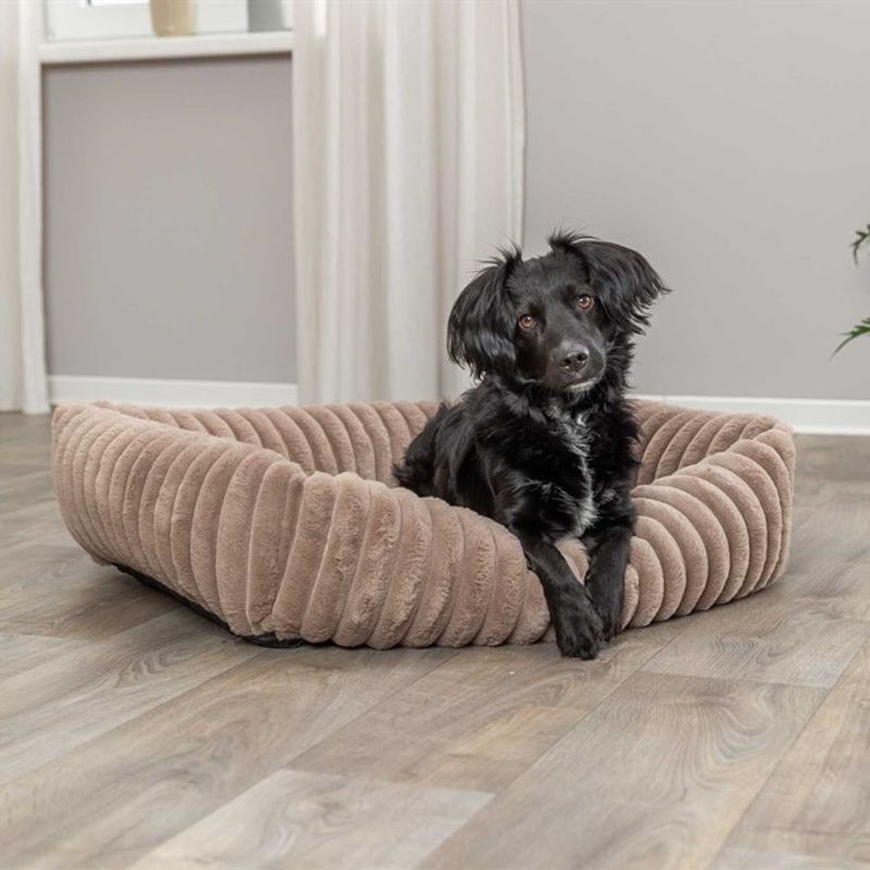 Lys brun plysj hundeseng 