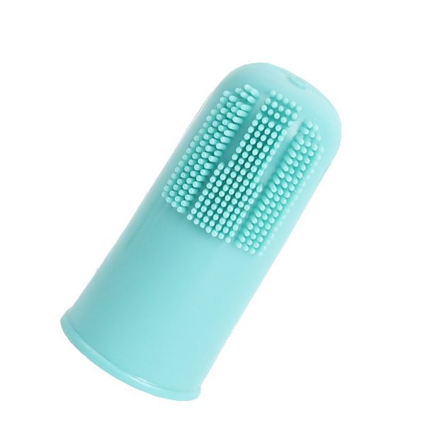 Hovedbilde Fingertannbørste for hund i myk silikon - turkis