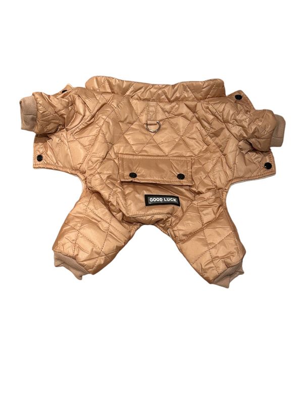 Beige vinterdress til hund