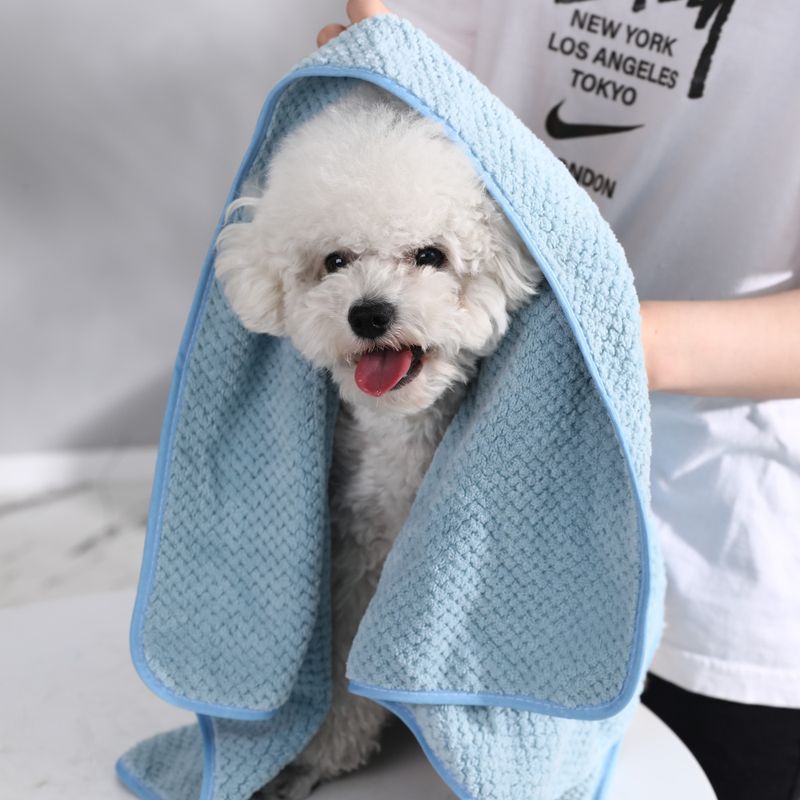 Blått ultrasoft absorberende håndkle til hund, Small - 40x60 cm