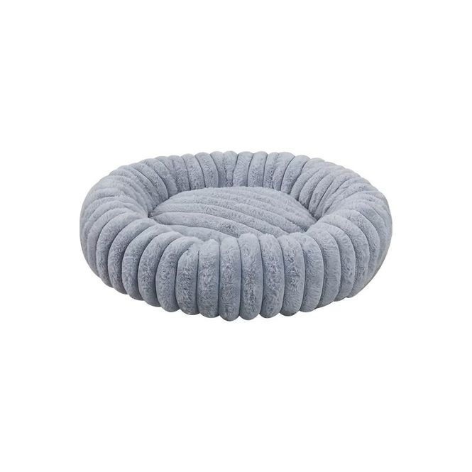 Hovedbilde Grå myk cord donut hundeseng 80cm