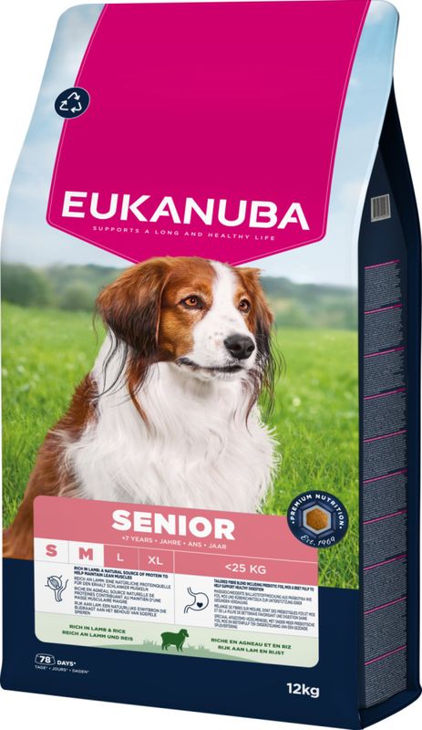 Eukanuba Senior Small/medium Lam og Ris 12kg