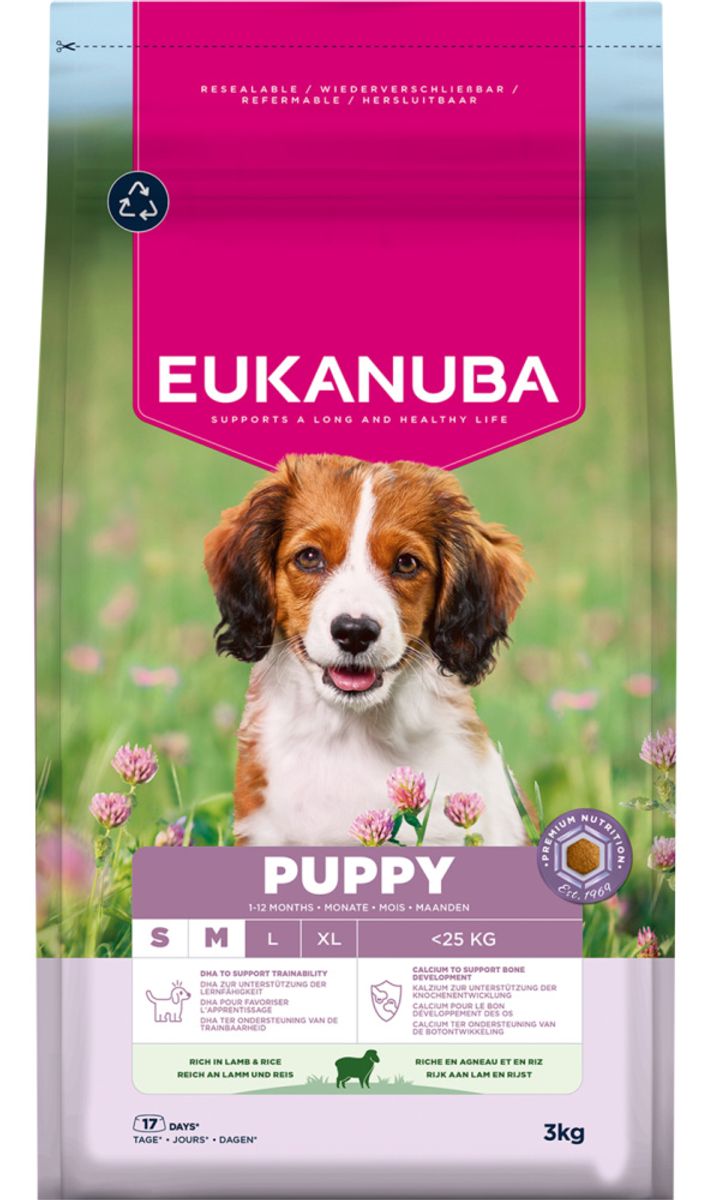 Eukanuba Puppy Small/medium Breed Lam & Ris 3kg
