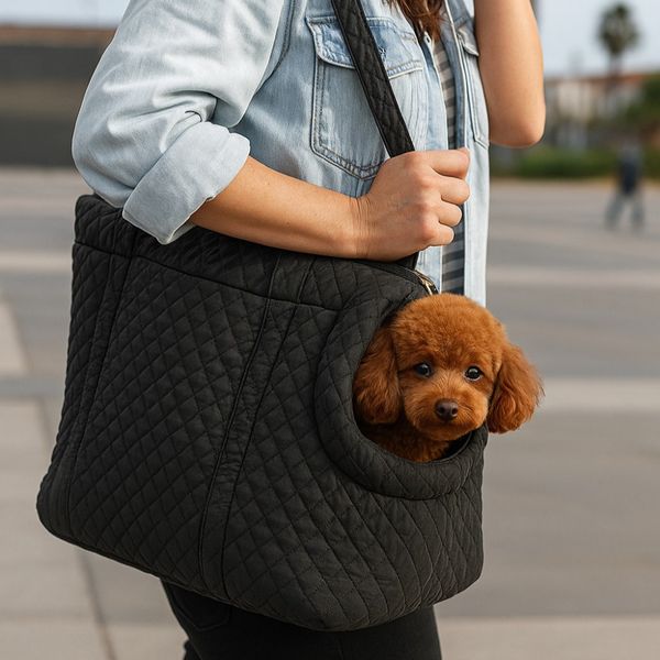 Hovedbilde Sort Quilted veske til hund eller katt