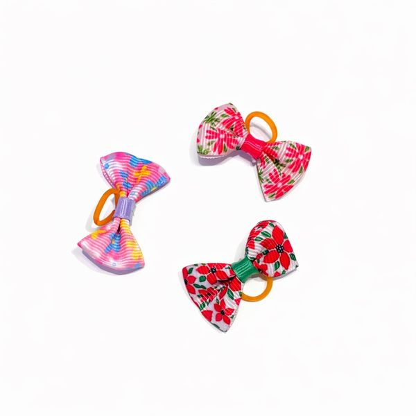 Hovedbilde 3pk blomstrede toppsløyfer med strikk