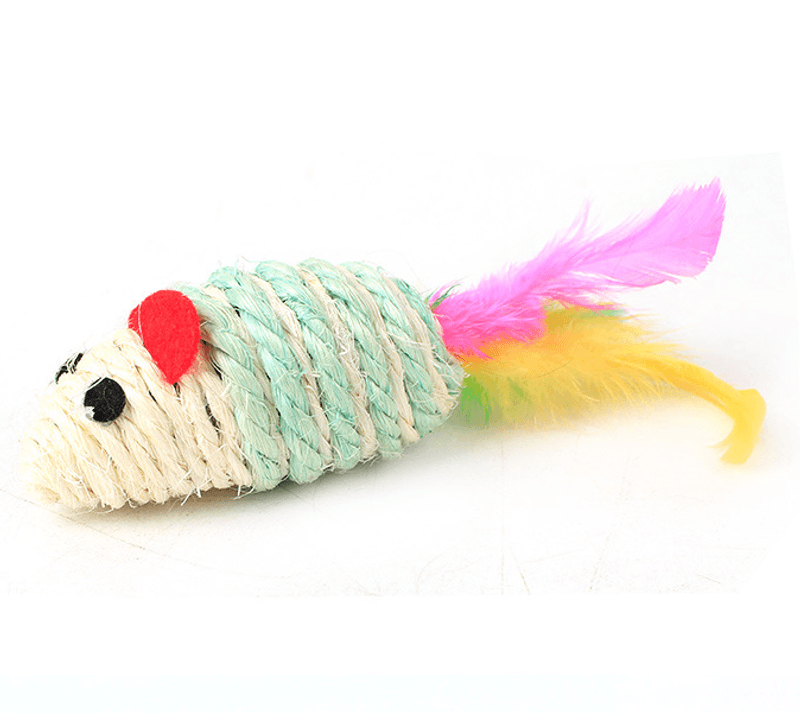 Lekemus med sisal til katt ca 7 cm