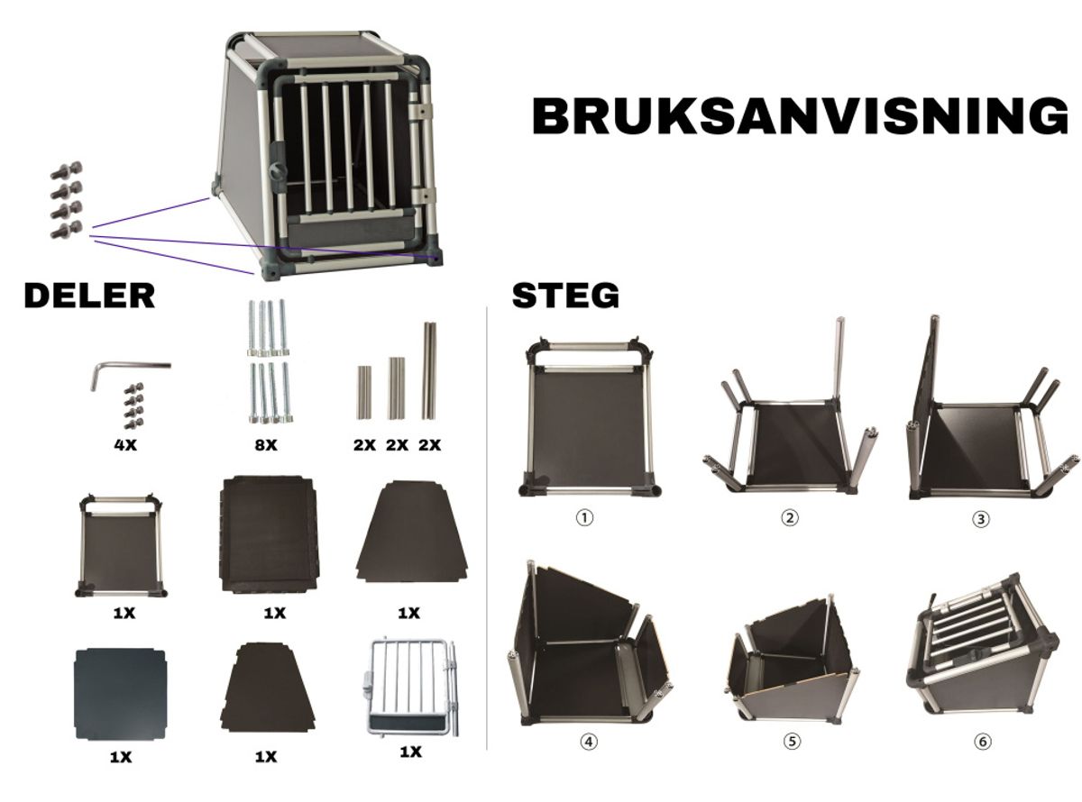 Small bilbur til hund: 73x54x54cm